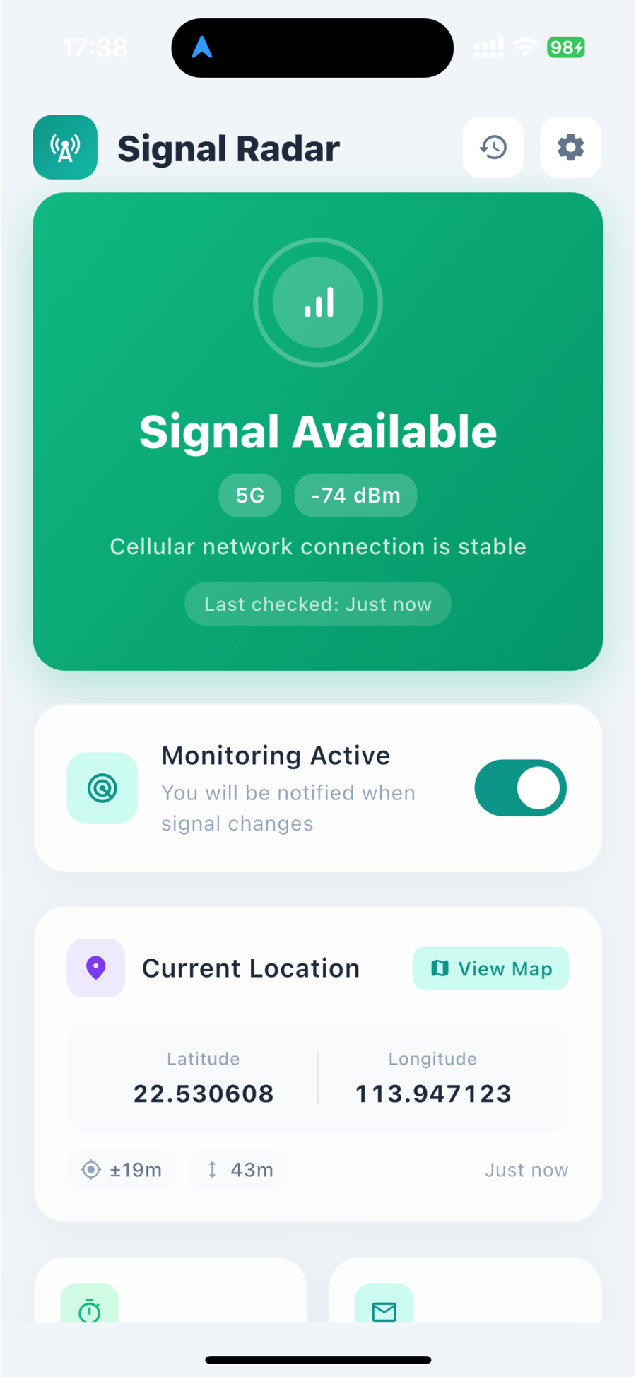 Signal Radar event logs